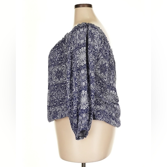 Tommy Hilfiger Blue Printed Rayon Top Size 2X - Picture 5 of 8